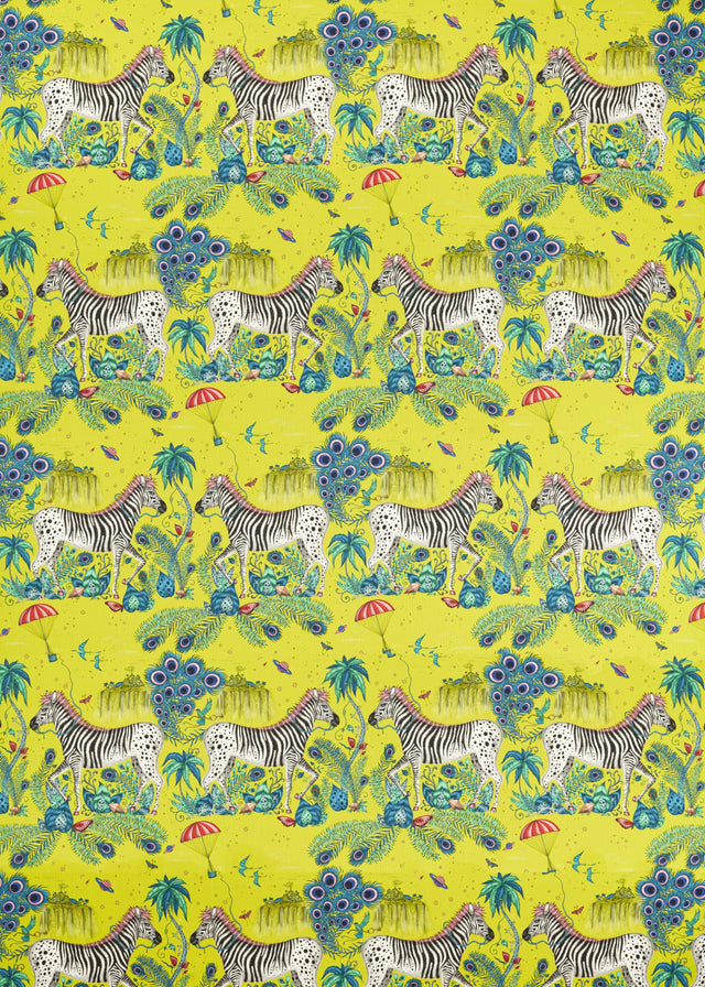 Clarke & Clarke LOST WORLD LIME Fabric