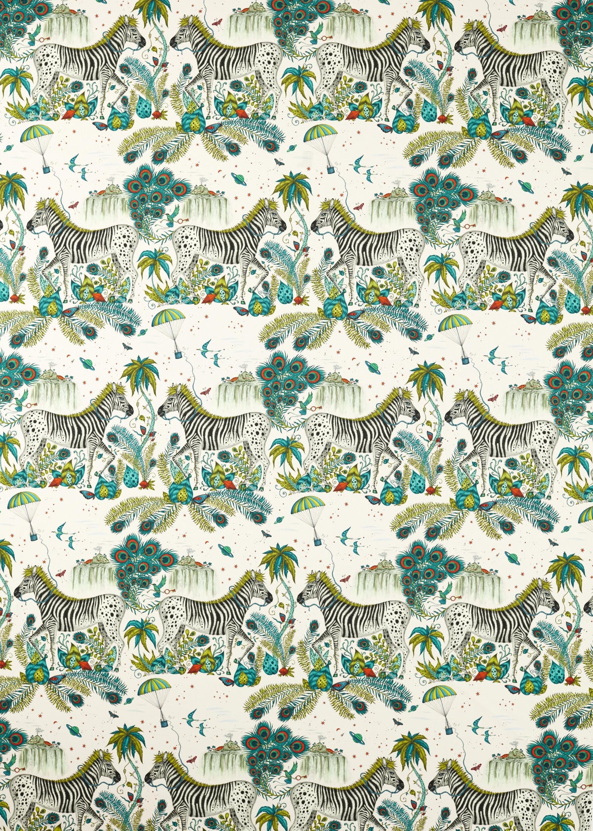 Clarke & Clarke LOST WORLD GREEN Fabric