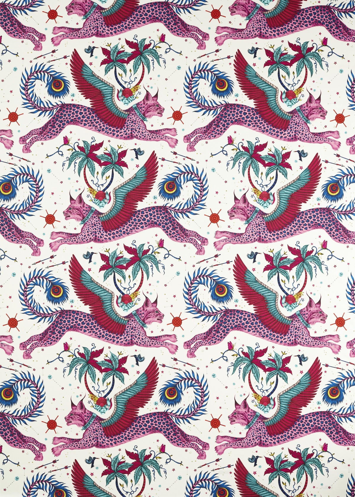 Clarke & Clarke LYNX MAGENTA Fabric