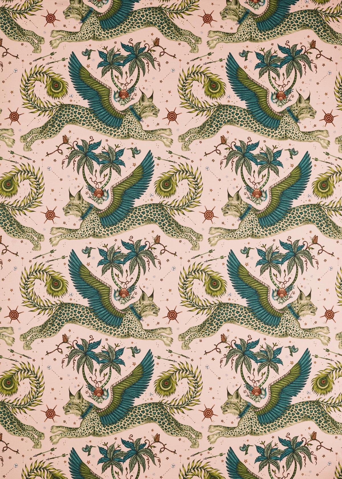 Clarke & Clarke LYNX PINK Fabric