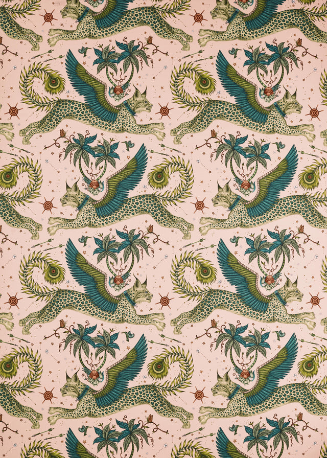 Clarke & Clarke LYNX PINK Fabric
