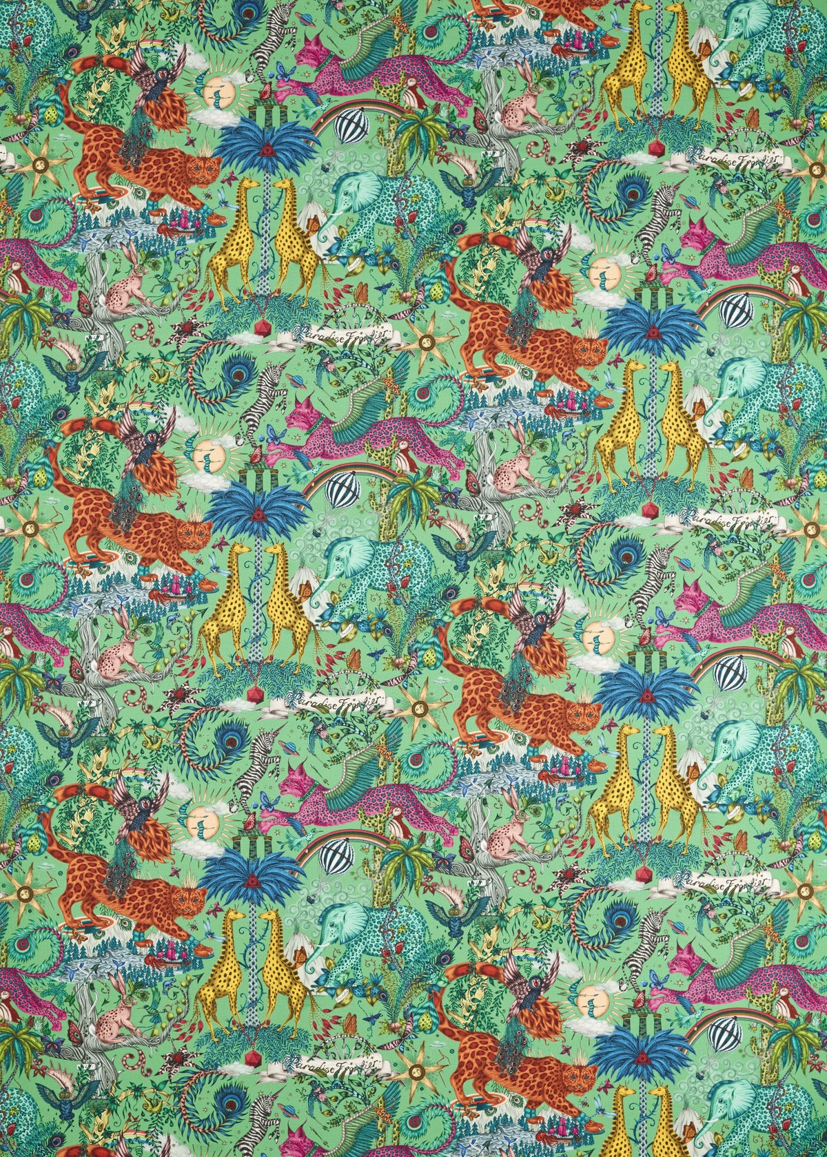 Clarke & Clarke PARADISE LOST GREEN Fabric