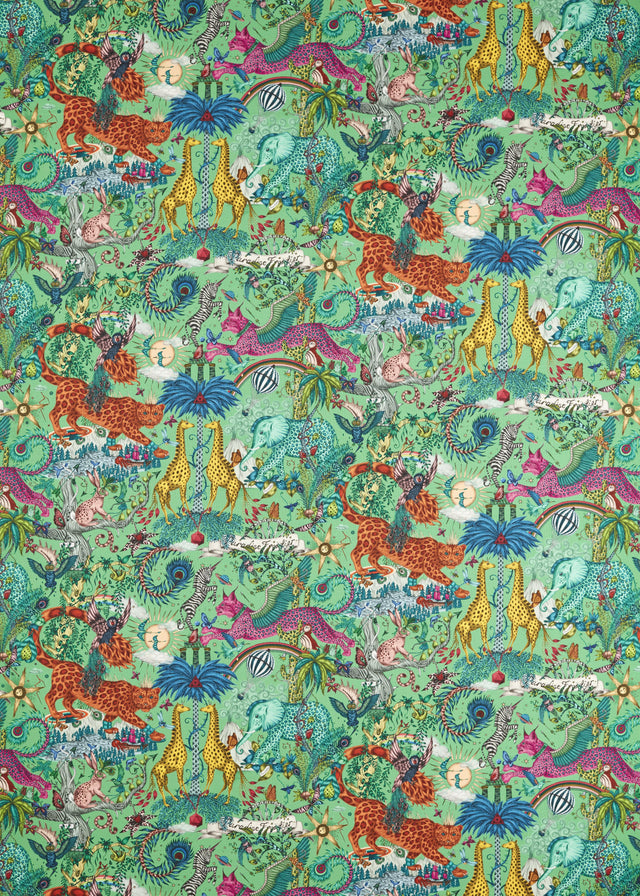 Clarke & Clarke PARADISE LOST GREEN Fabric