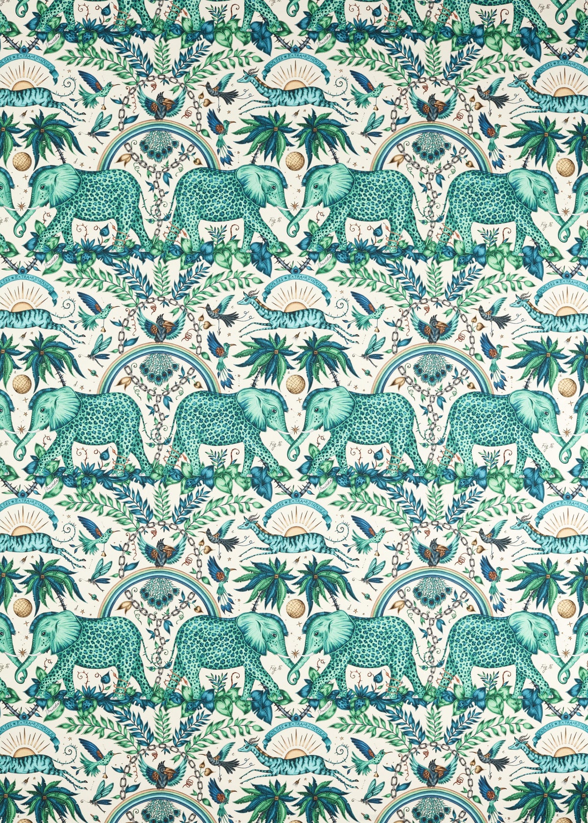 Clarke & Clarke ZAMBEZI GREEN Fabric