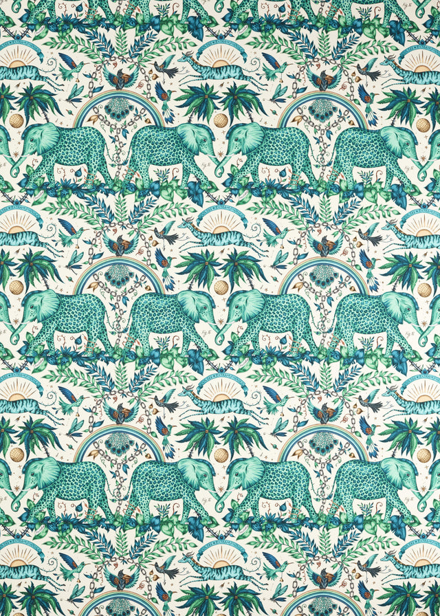 Clarke & Clarke ZAMBEZI GREEN Fabric