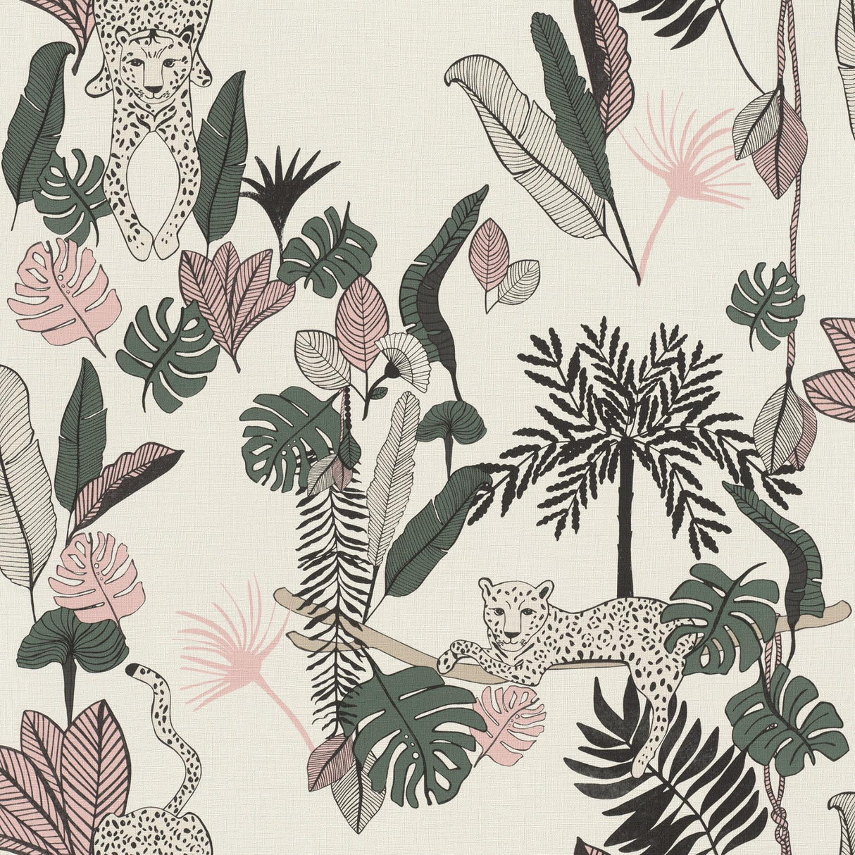 York Tadoba Pink Jaguar Grove Wallpaper