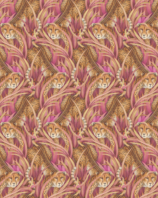 Cole & Son CHEETAH PROWL CERISE Wallpaper