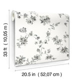 York Festival Floral Charcoal Trailing Wallpaper