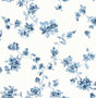 York Festival Floral Blue Trailing Wallpaper