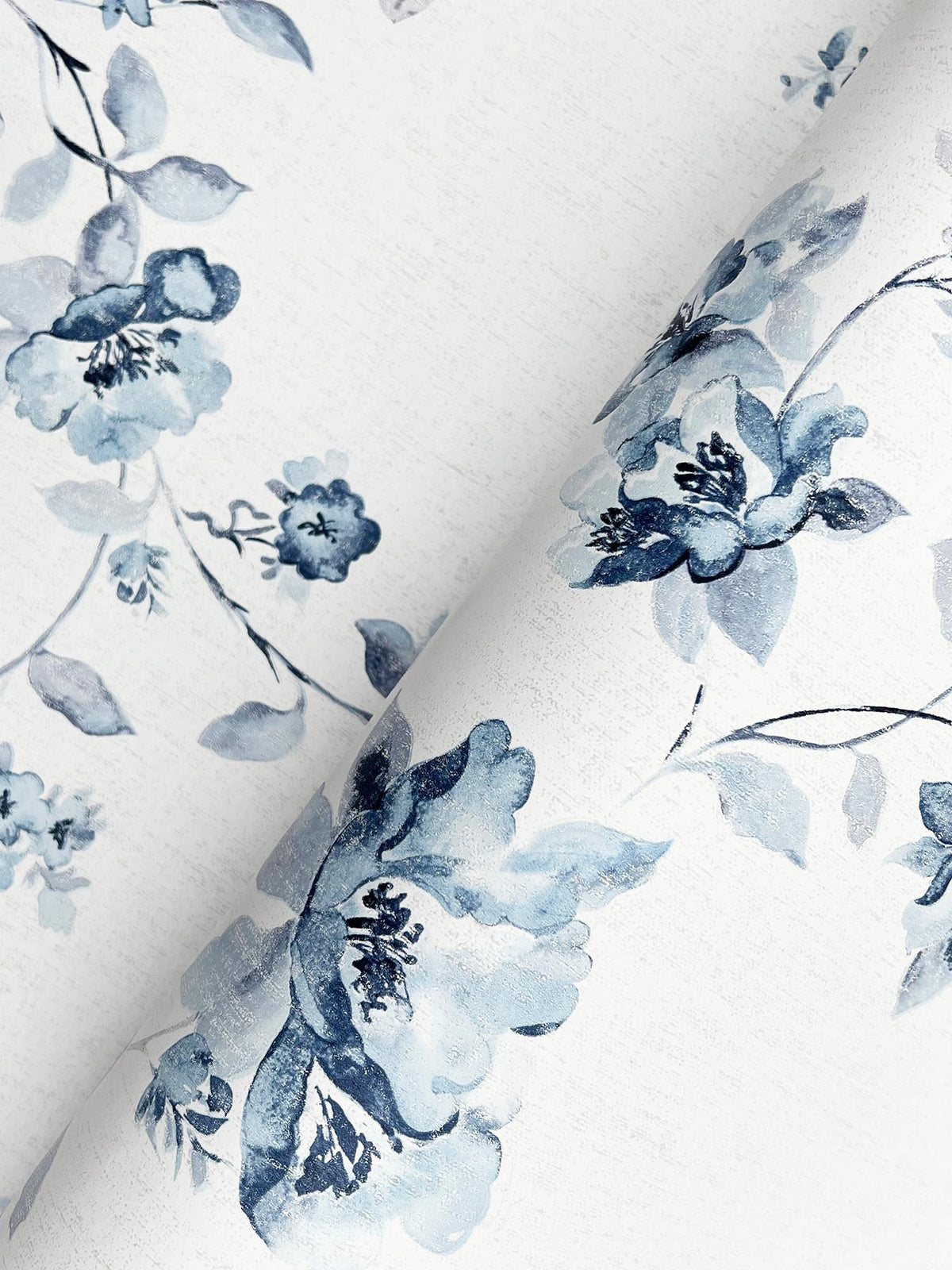 York Festival Floral Blue Trailing Wallpaper
