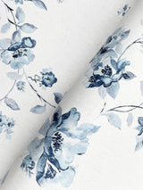York Festival Floral Blue Trailing Wallpaper