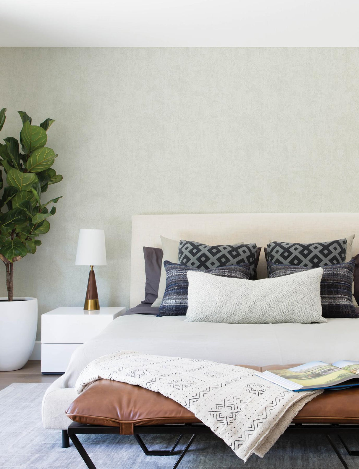 York Abram Aqua Distressed Wallpaper