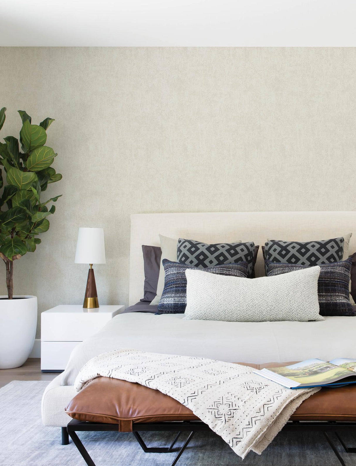 York Abram Taupe Distressed Wallpaper