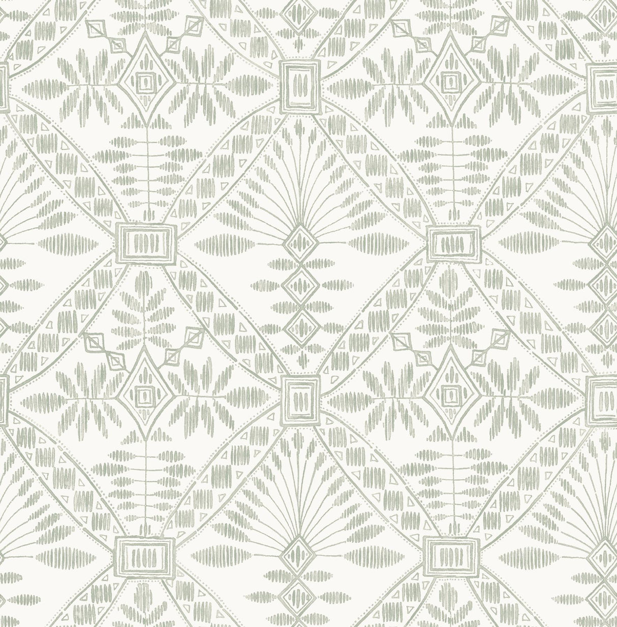 York Emmarie Green Geometric Wallpaper
