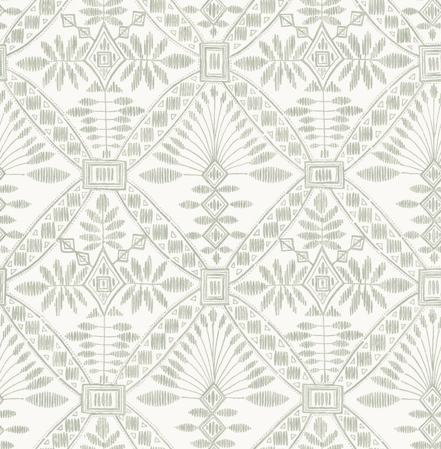 York Emmarie Green Geometric Wallpaper