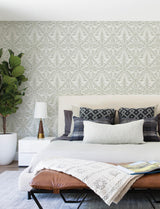 York Emmarie Green Geometric Wallpaper
