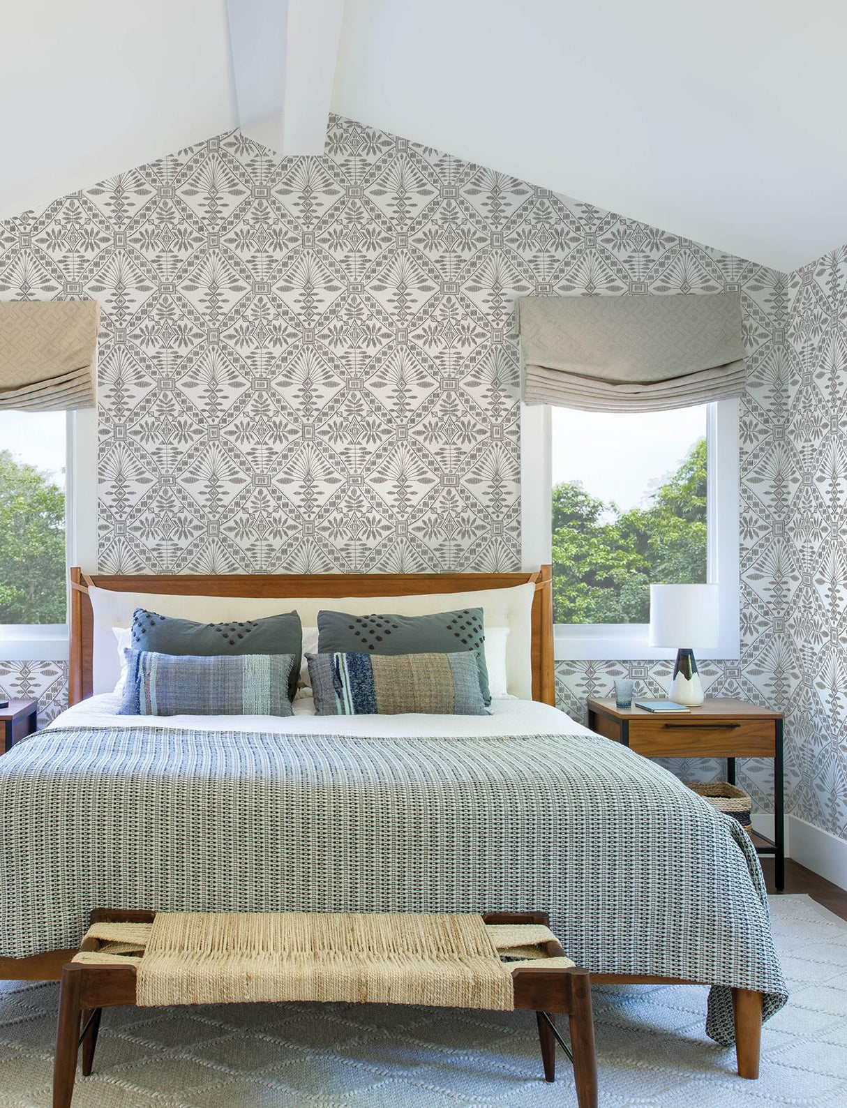 York Emmarie Black Geometric Wallpaper