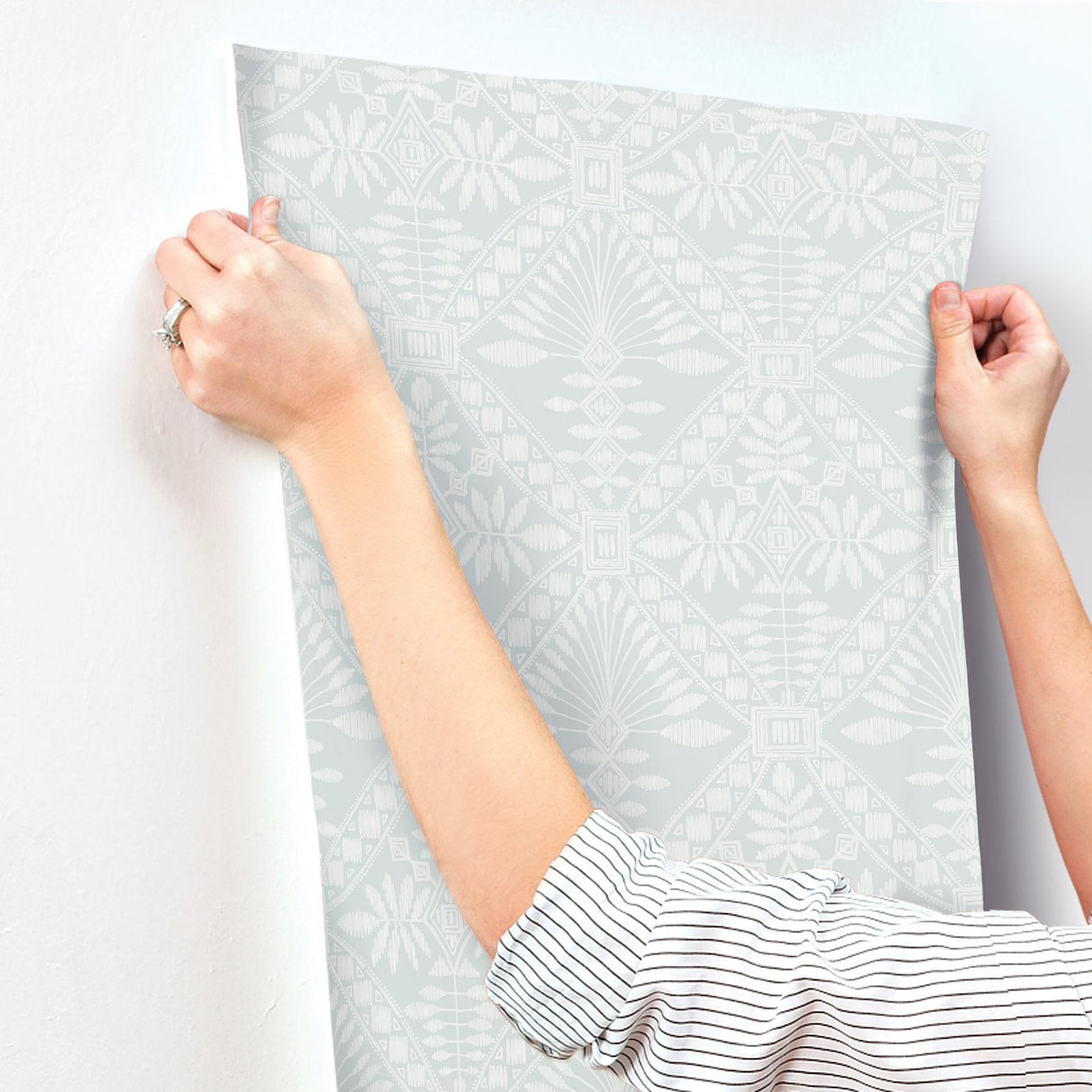 York Emmarie Light Blue Geometric Wallpaper