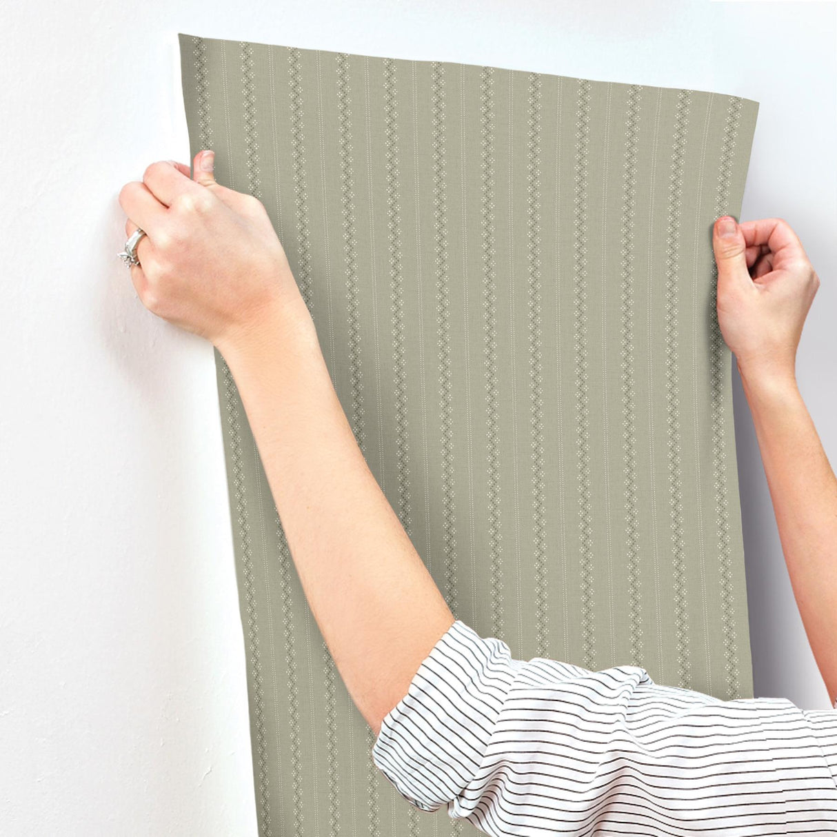 York Curtis Moss Embellished Stripe Wallpaper