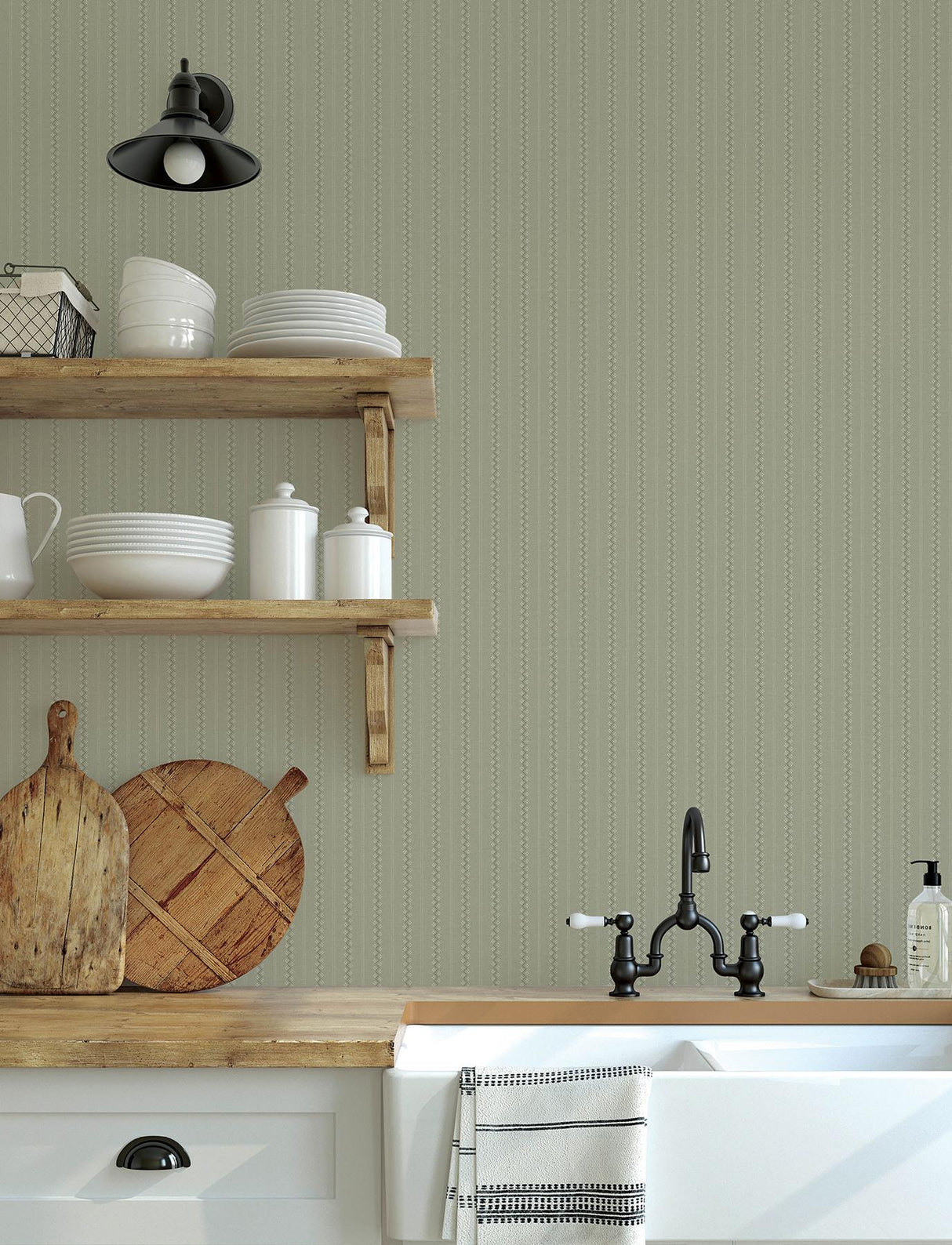 York Curtis Moss Embellished Stripe Wallpaper