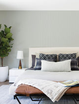 York Curtis Aqua Embellished Stripe Wallpaper