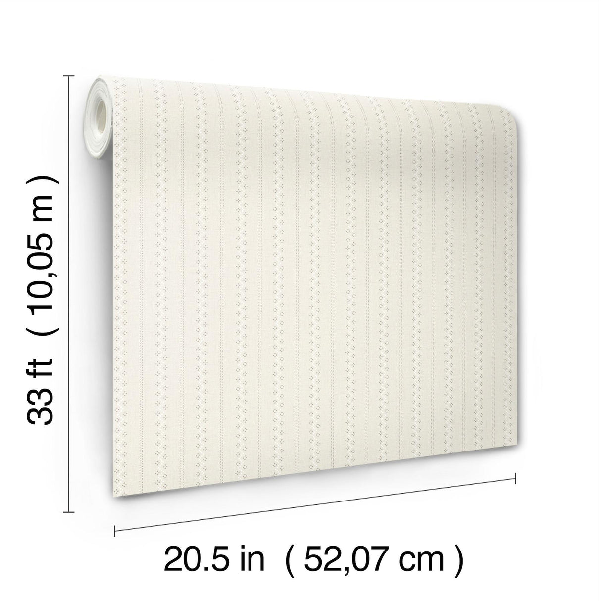 York Curtis Beige Embellished Stripe Wallpaper