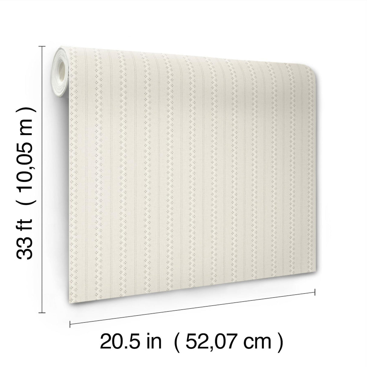 York Curtis Khaki Embellished Stripe Wallpaper