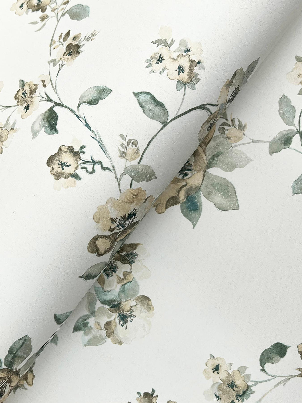 York Festival Floral Aqua Trailing Wallpaper