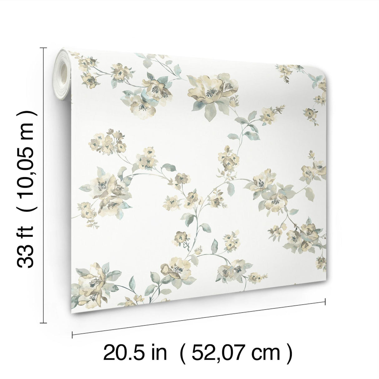 York Festival Floral Aqua Trailing Wallpaper