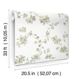 York Festival Floral Aqua Trailing Wallpaper
