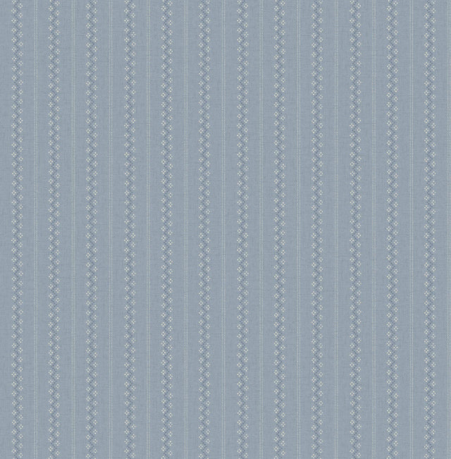York Curtis Blue Embellished Stripe Wallpaper