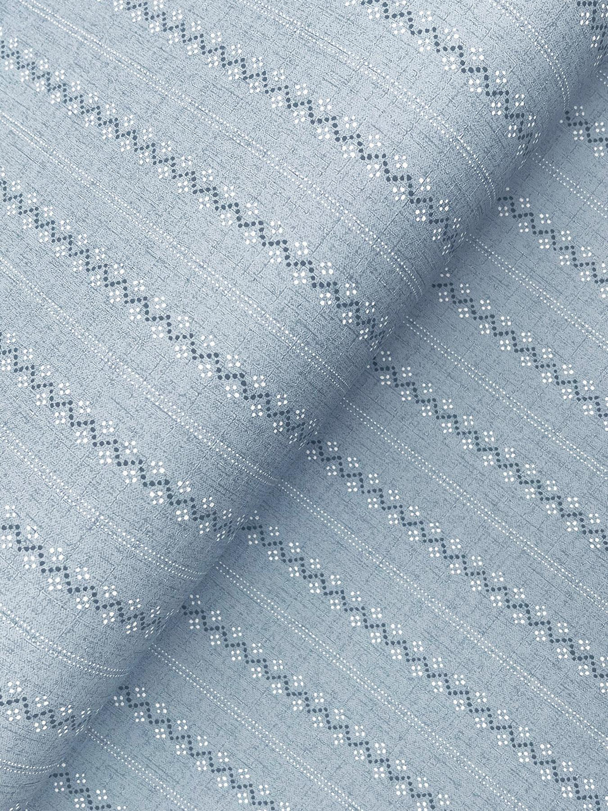 York Curtis Blue Embellished Stripe Wallpaper