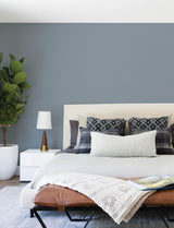 York Curtis Blue Embellished Stripe Wallpaper