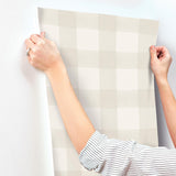 York Thorpe Dove Plaid Wallpaper