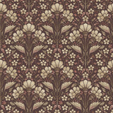 York Edith Burgundy Floral Damask Wallpaper