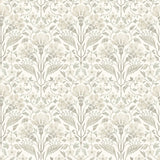 York Edith Neutral Floral Damask Wallpaper