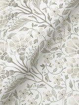York Edith Neutral Floral Damask Wallpaper