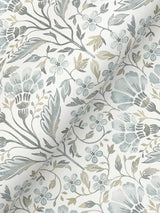 York Edith Light Blue Floral Damask Wallpaper