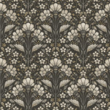 York Edith Black Floral Damask Wallpaper