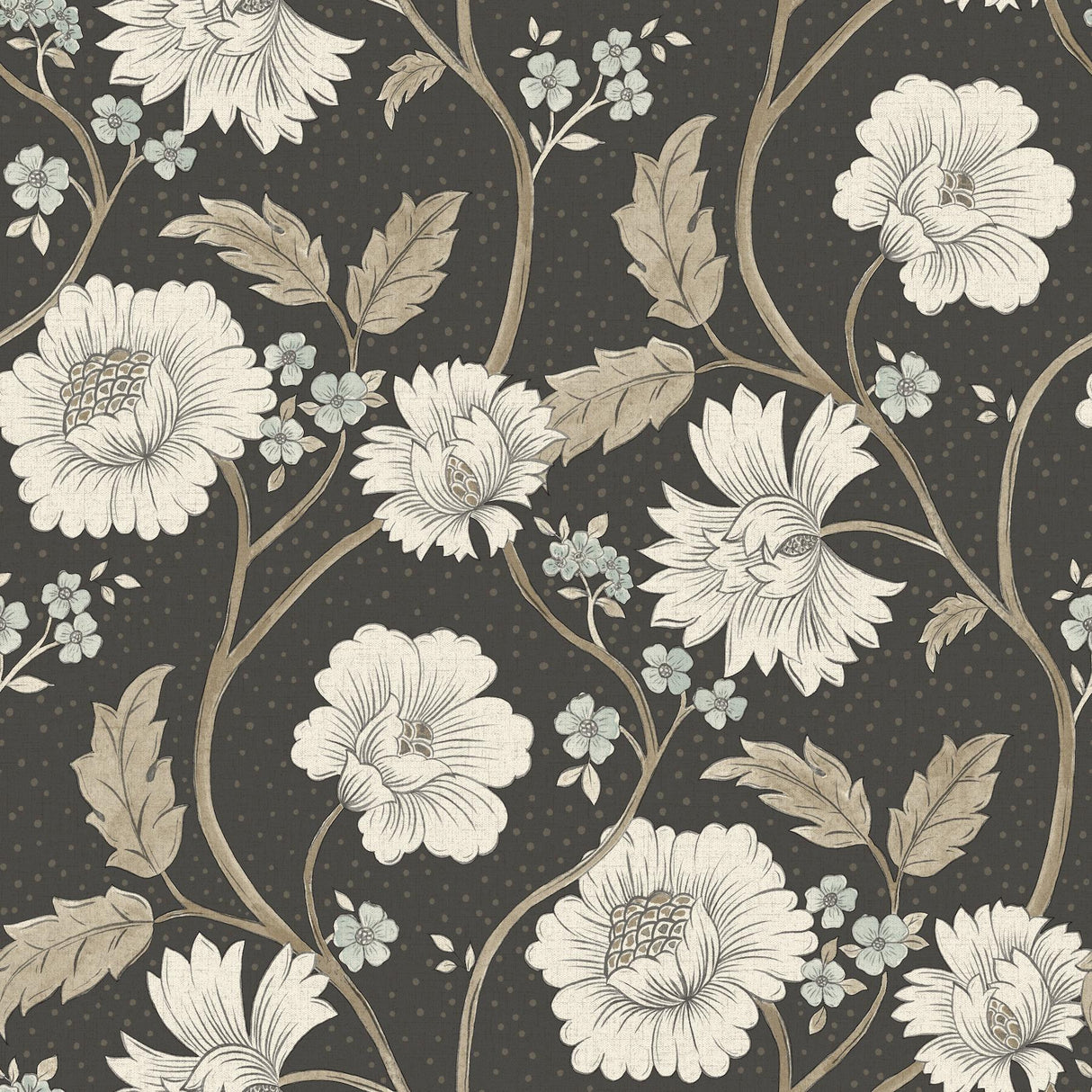 York Hazel Black Floral Trail Wallpaper