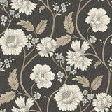 York Hazel Black Floral Trail Wallpaper