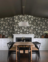 York Hazel Black Floral Trail Wallpaper
