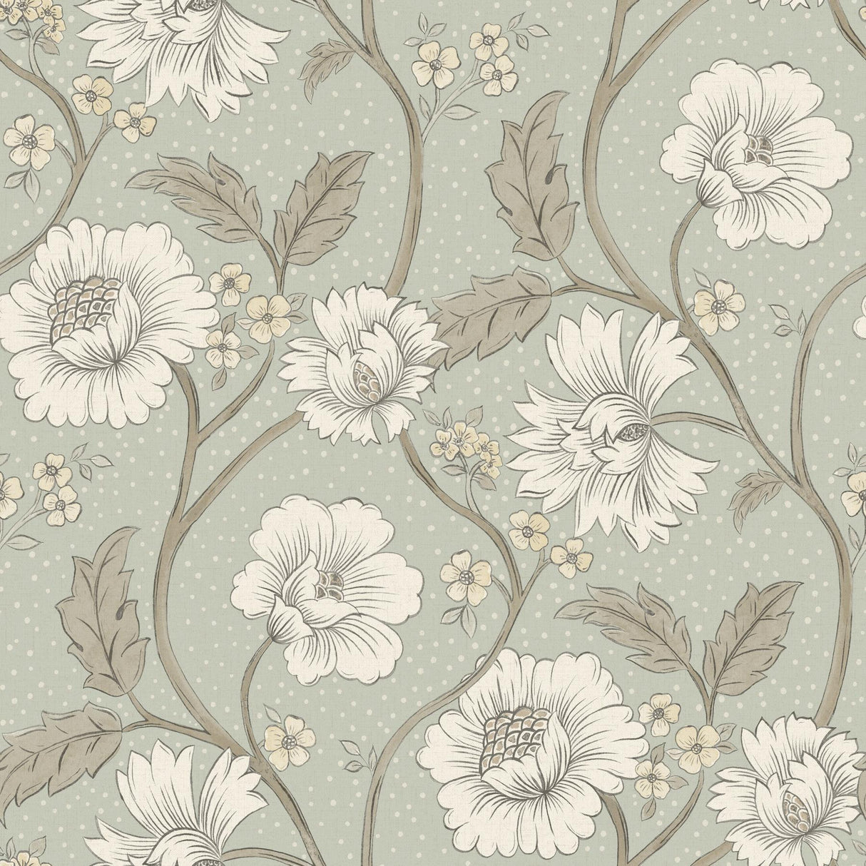 York Hazel Aqua Floral Trail Wallpaper