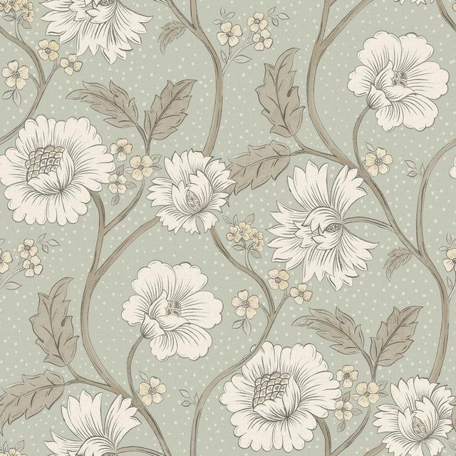 York Hazel Aqua Floral Trail Wallpaper