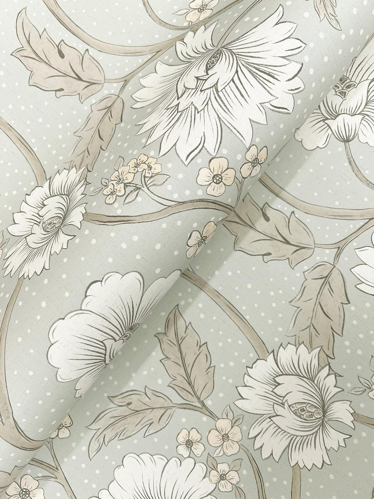 York Hazel Aqua Floral Trail Wallpaper