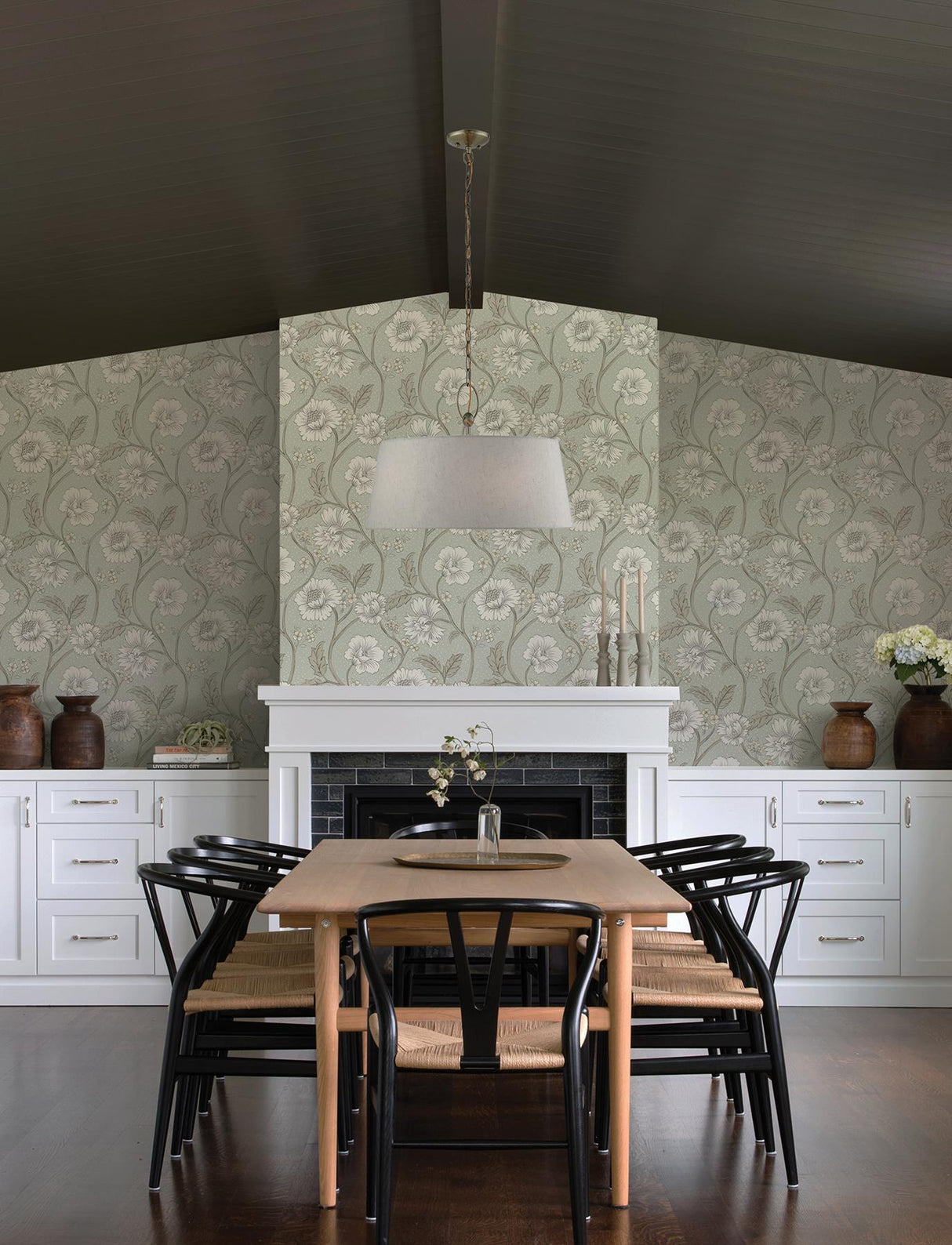 York Hazel Aqua Floral Trail Wallpaper