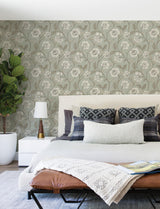 York Hazel Aqua Floral Trail Wallpaper