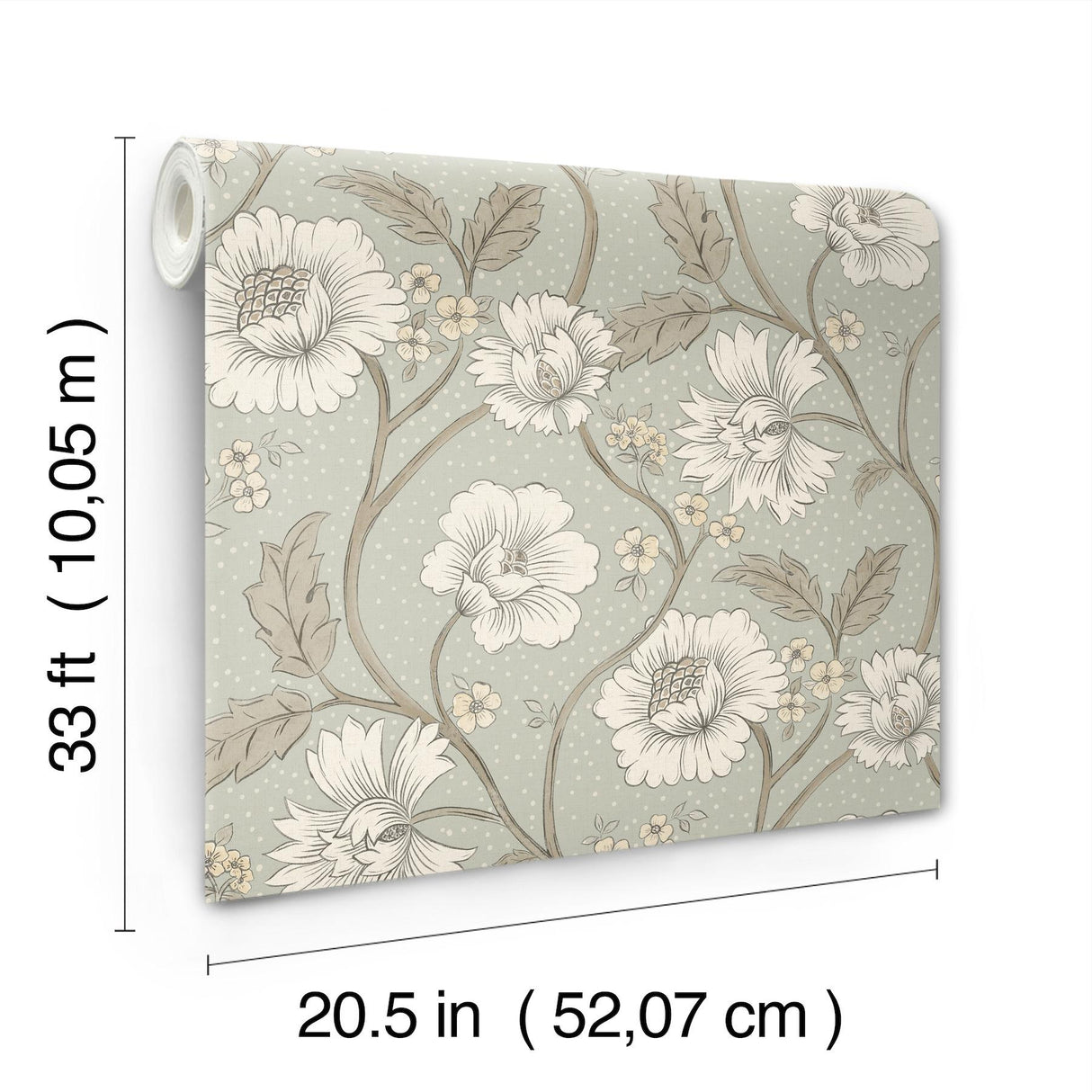 York Hazel Aqua Floral Trail Wallpaper