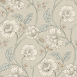 York Hazel Taupe Floral Trail Wallpaper