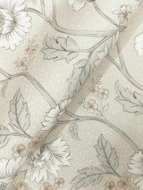 York Hazel Taupe Floral Trail Wallpaper